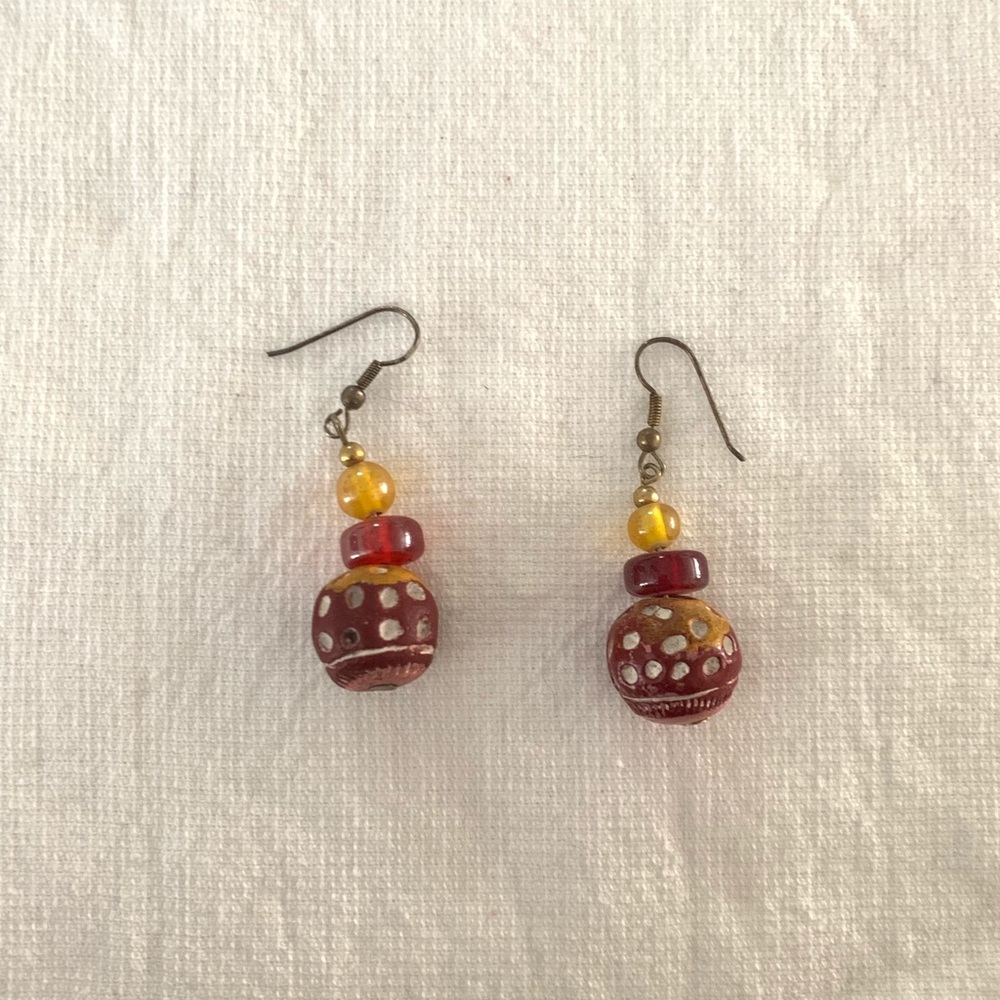 Bohemian clay earrings!! ❤️